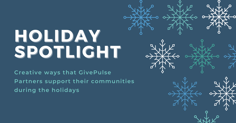 Dark blue image with geometric snowflakes and text reading "Holiday Spotlight"