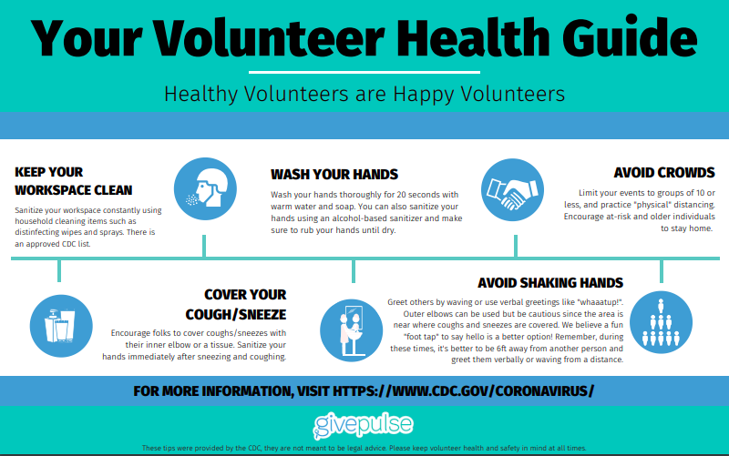 GivePulse Volunteer Health Guidelines