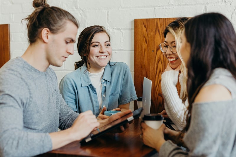 A group of nonprofit professionals working on the computer 